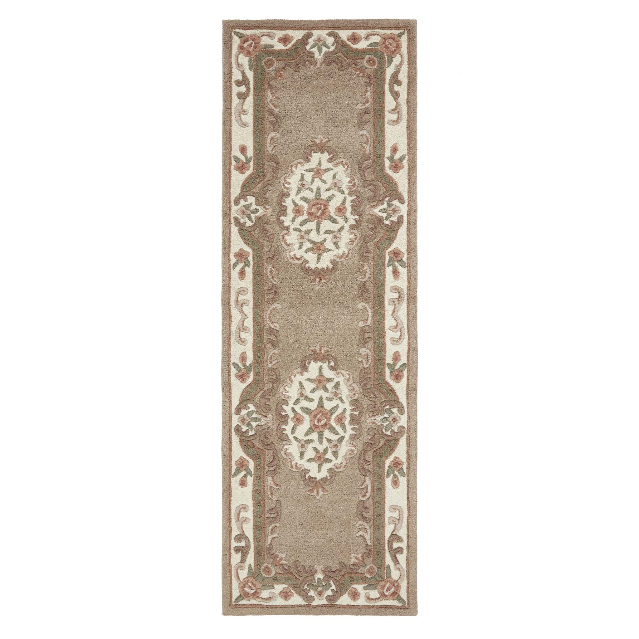 Shensi Aubusson Rug Runner in Beige