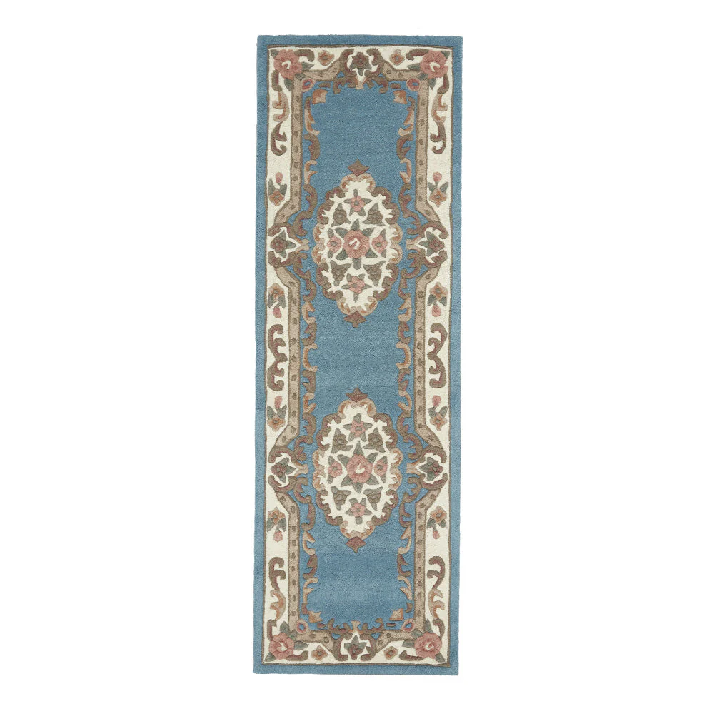Shensi Aubusson Runner in Blue