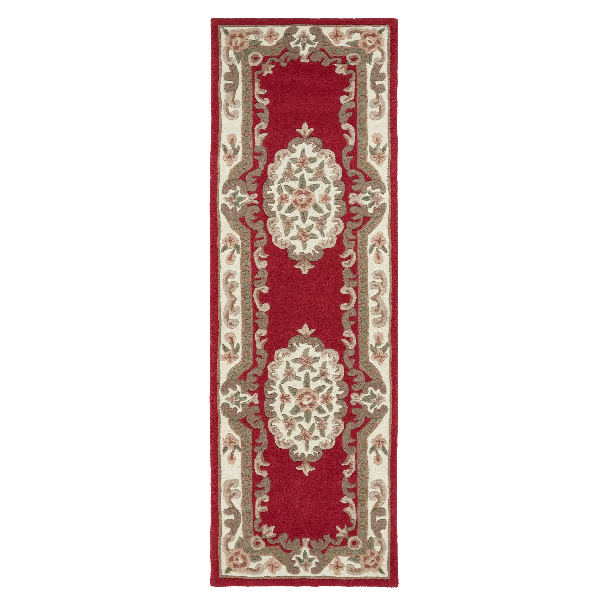 Shensi Aubusson Runner in Wine