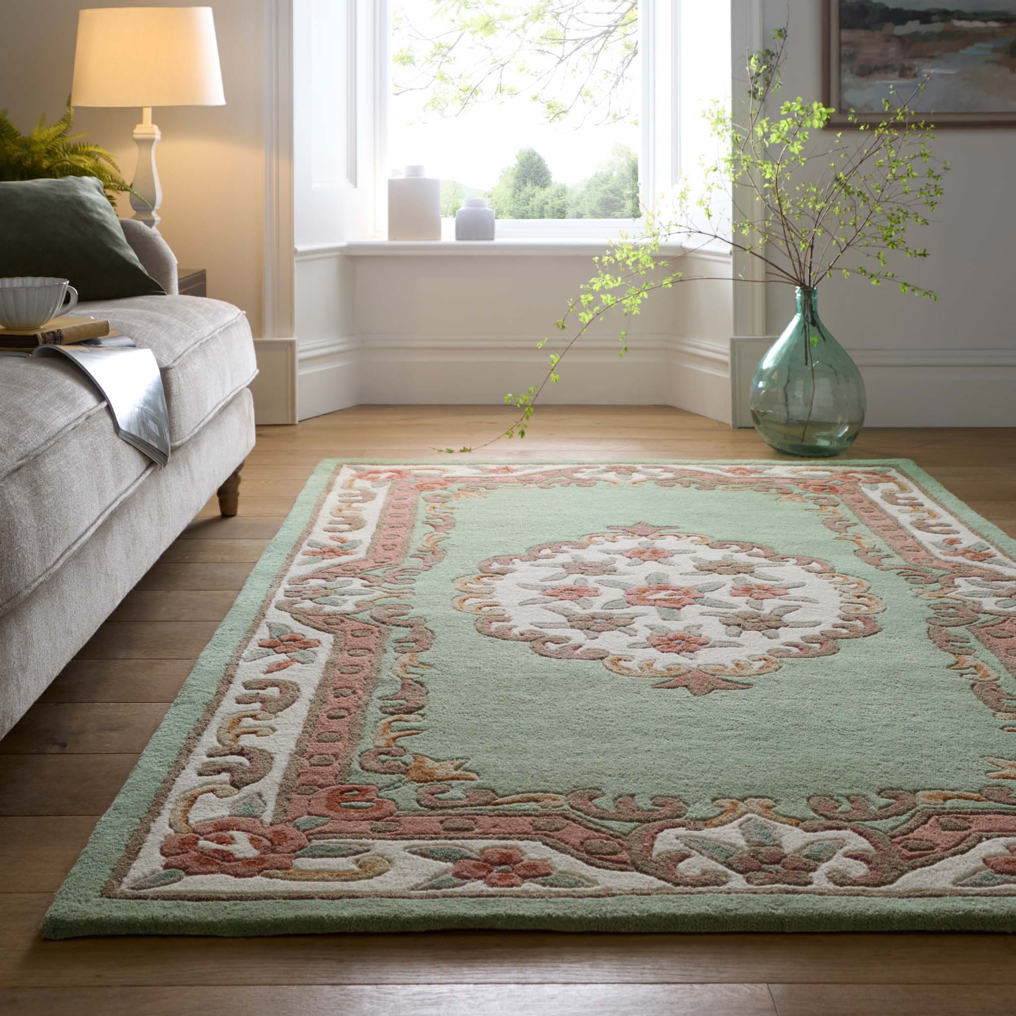 Shensi Aubusson Rug in Green - Image 2