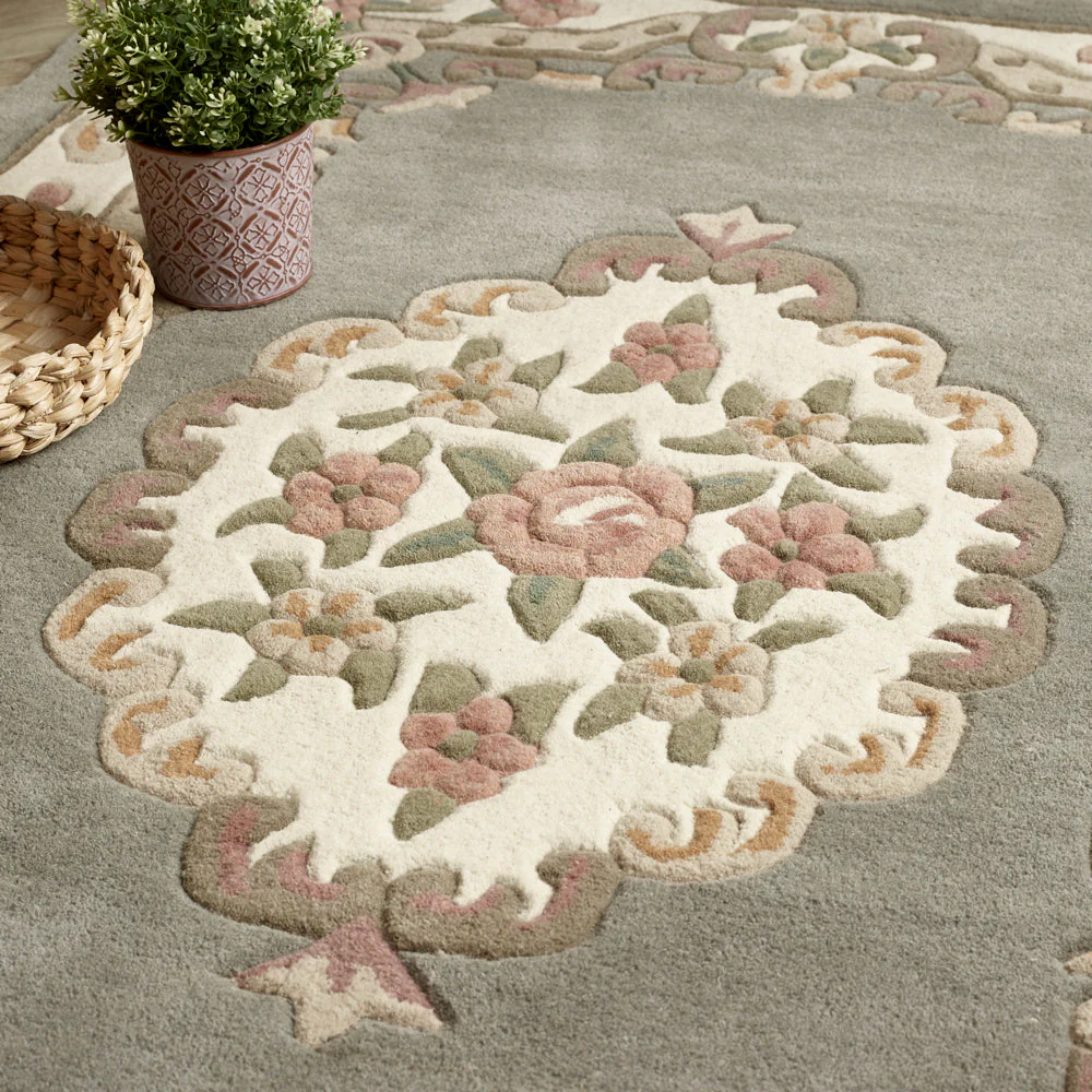 Shensi Aubusson Rug in Grey - Image 3