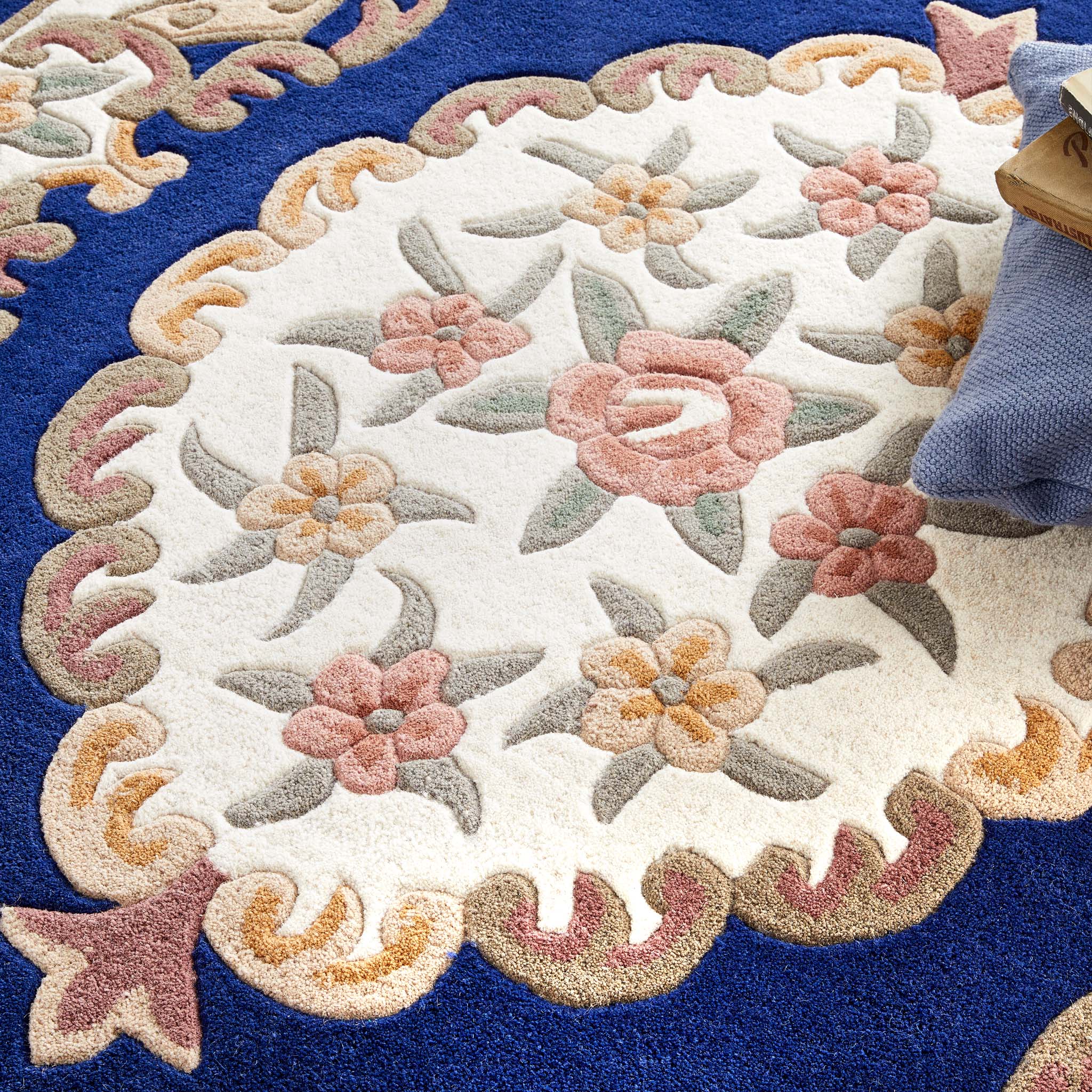 Shensi Aubusson Rug in Navy Blue - Image 7