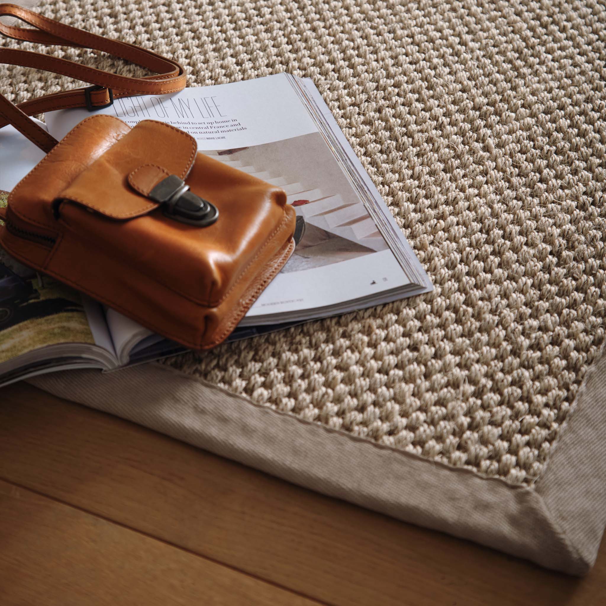 Sisal Light Beige with Sand Border Runner - Image 3