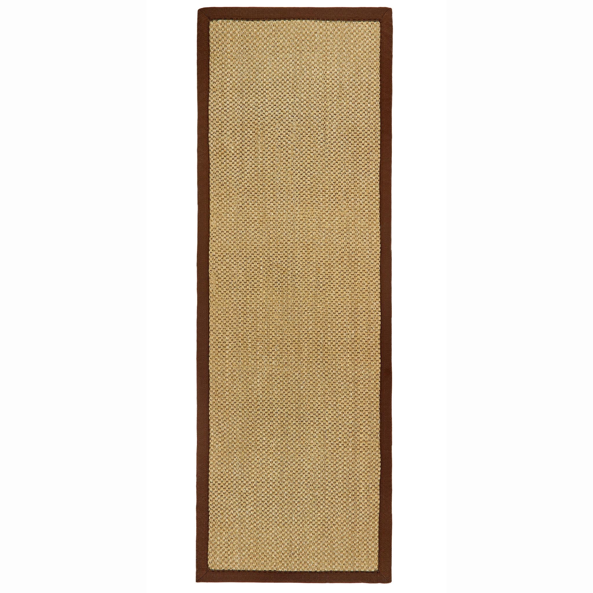 Sisal Natural with Dark Brown Border Runner
