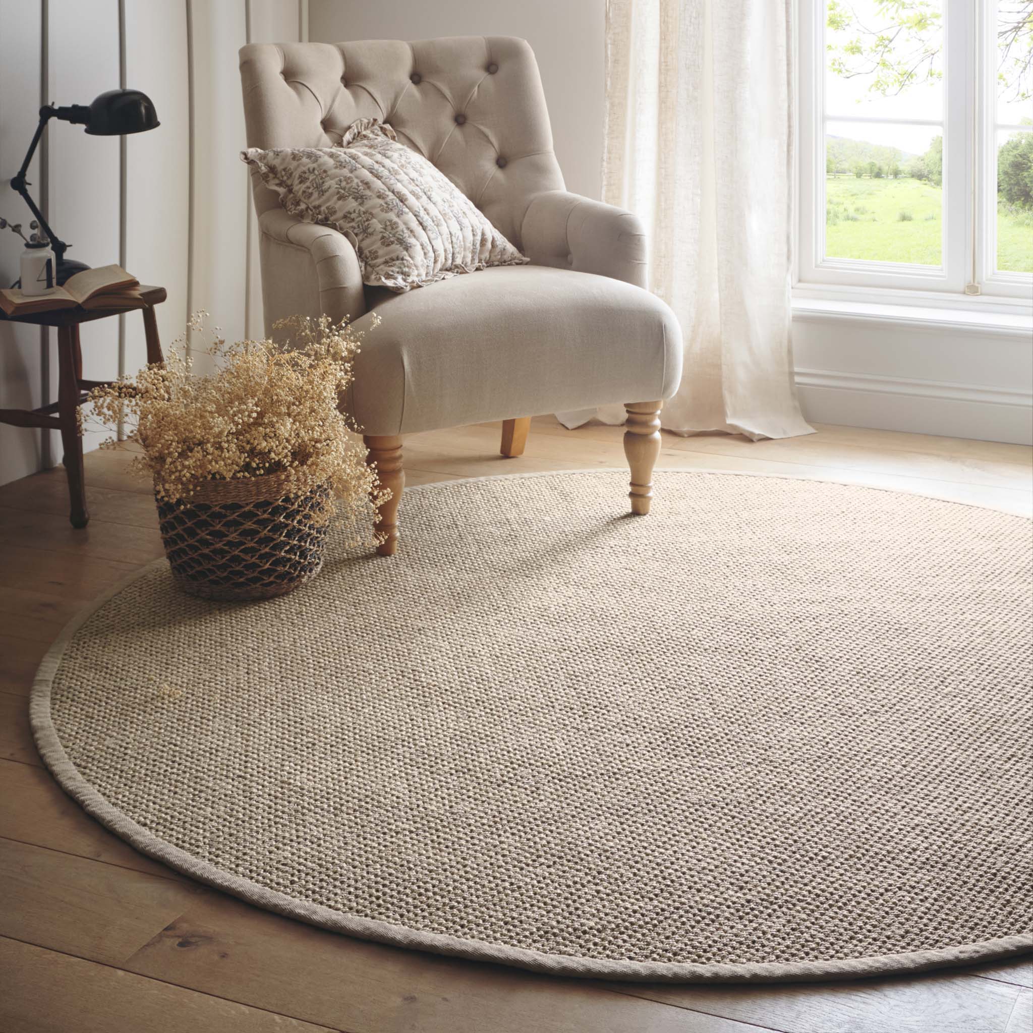 Sisal Rug Light Beige with Sand Border - Image 4