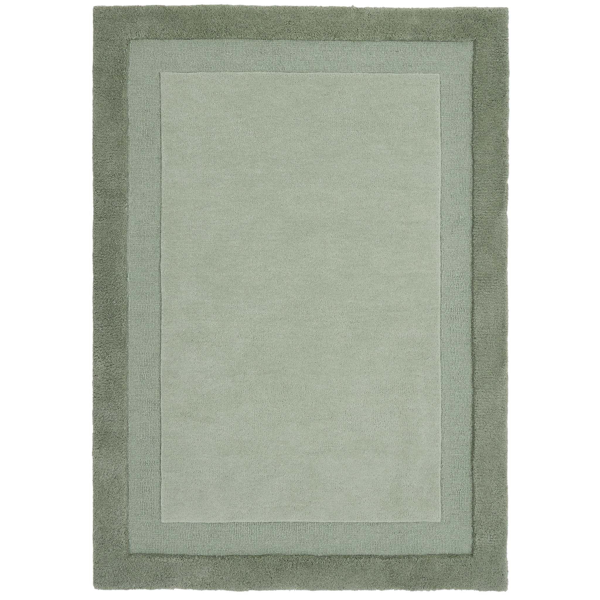 Stacked Borders Soft Green Rug