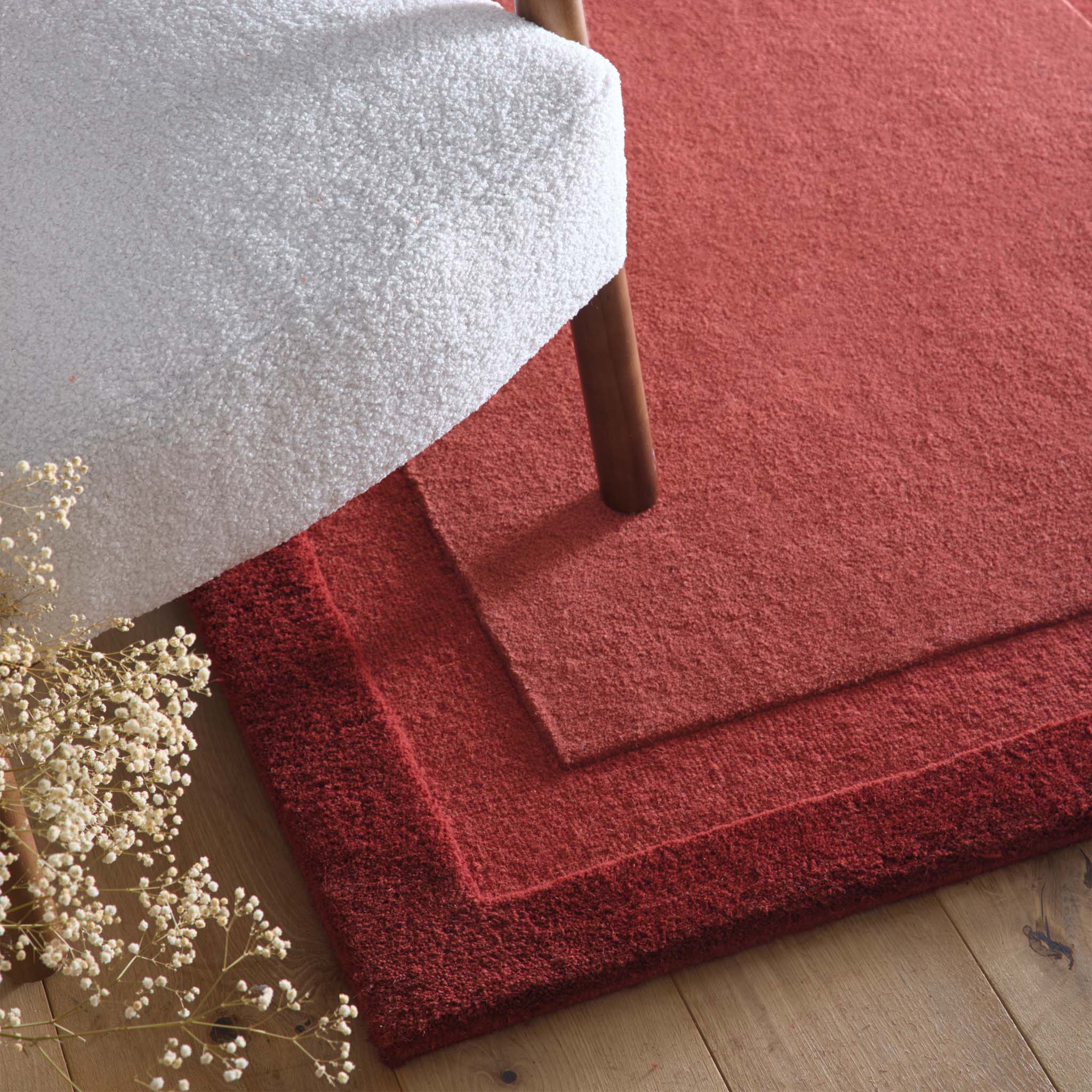 Stacked Borders Wine Red Rug - Image 3