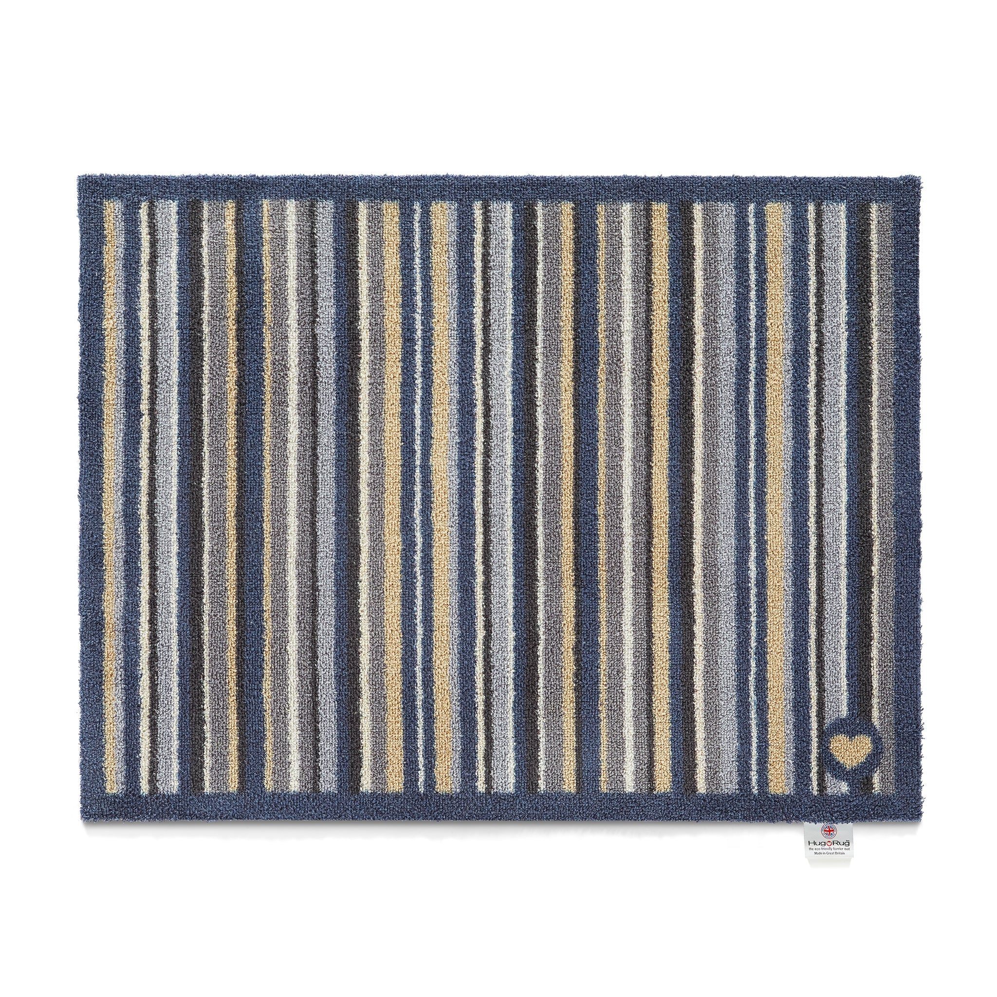 Stripe 88 Blue/Grey Washable Doormat