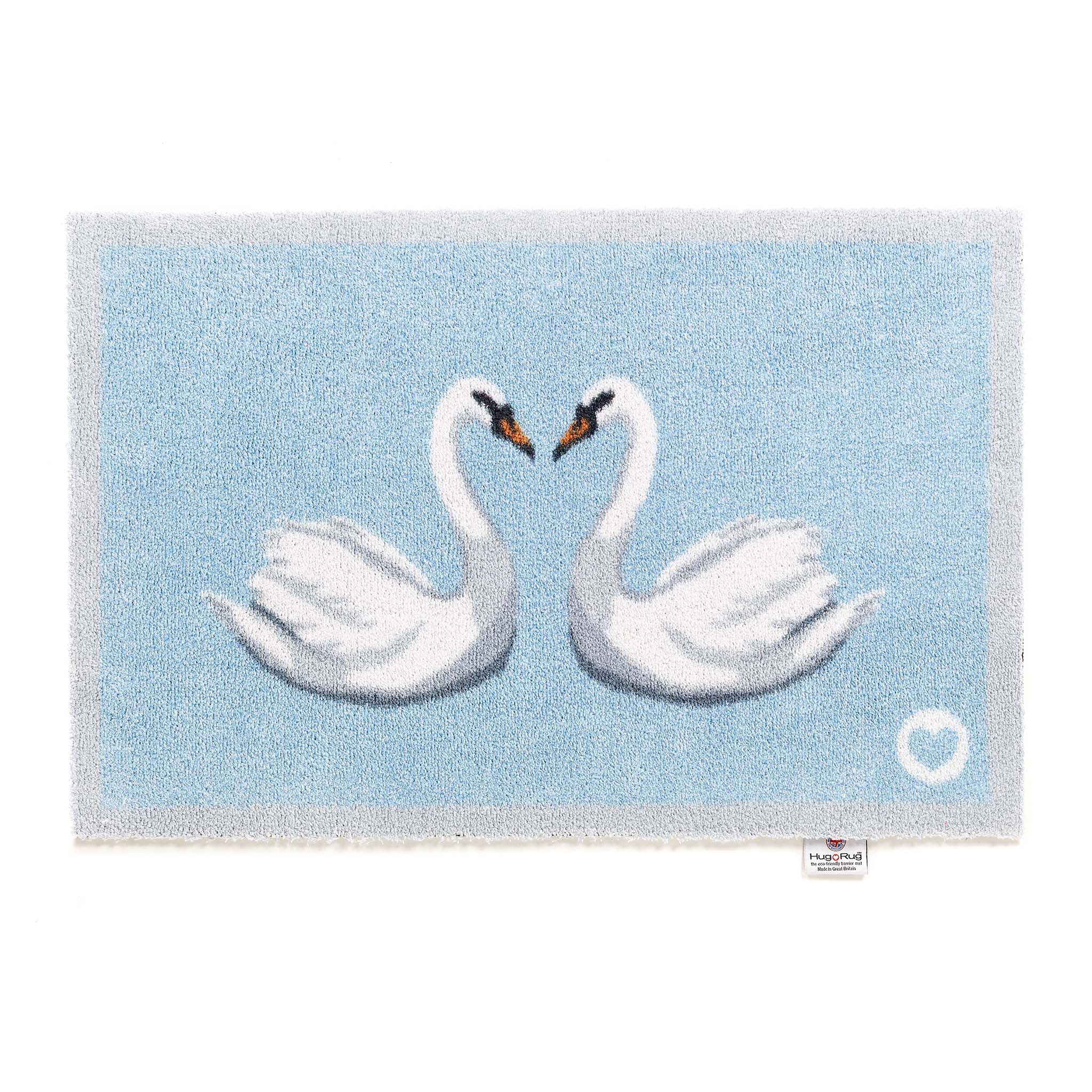 Swan 1 Blue Washable Bath Mat - Image 5
