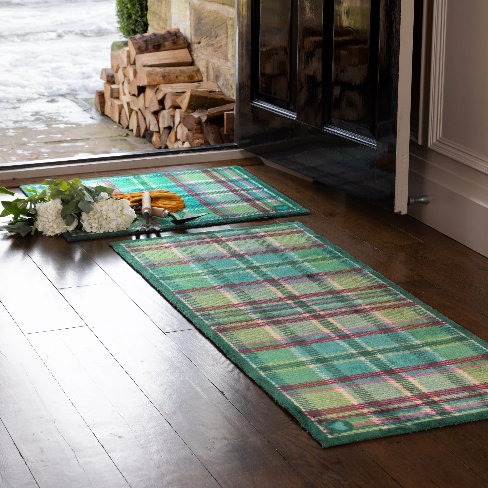 Tartan Green Washable Runner - Image 3