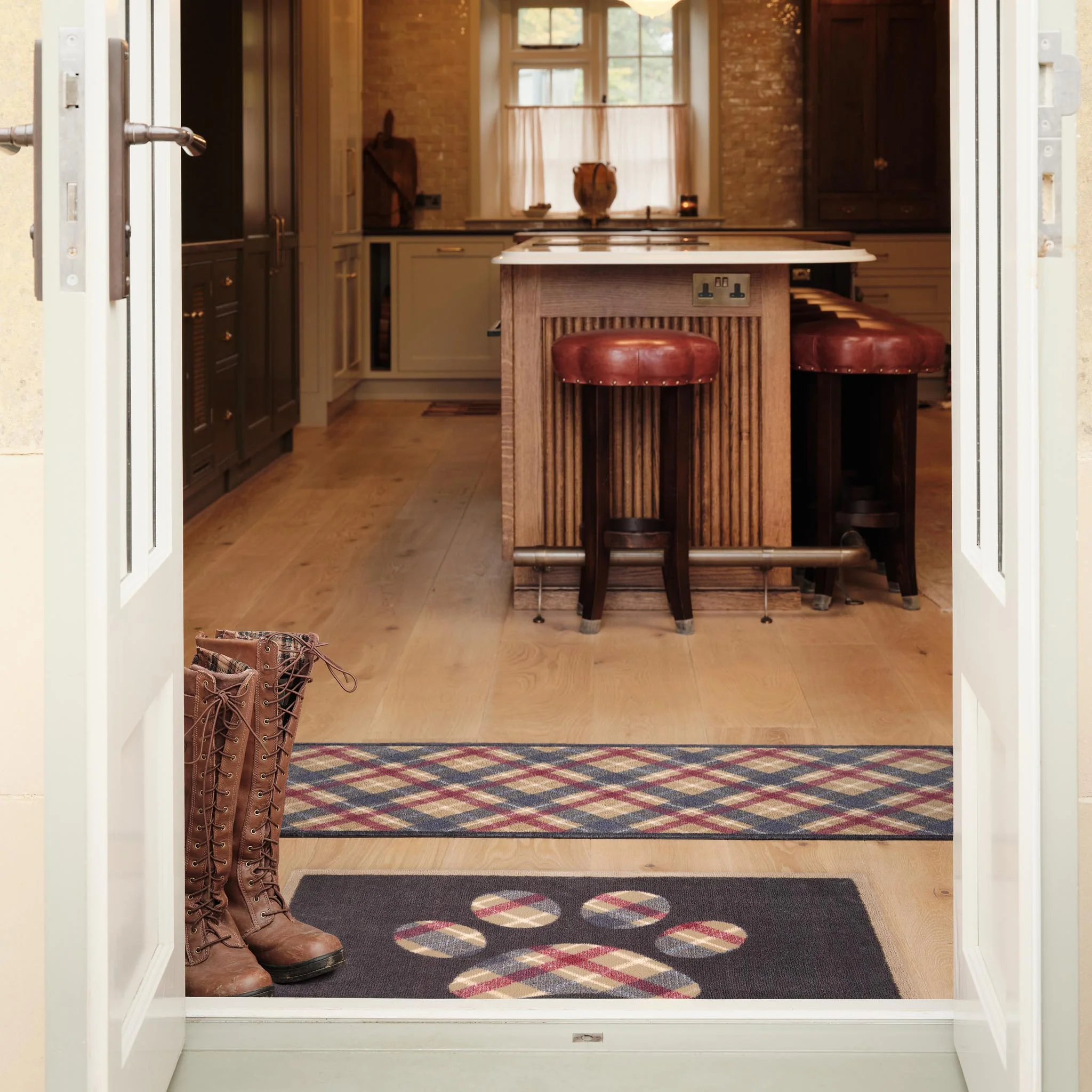 Tartan Paw Navy Washable Runner - Image 4