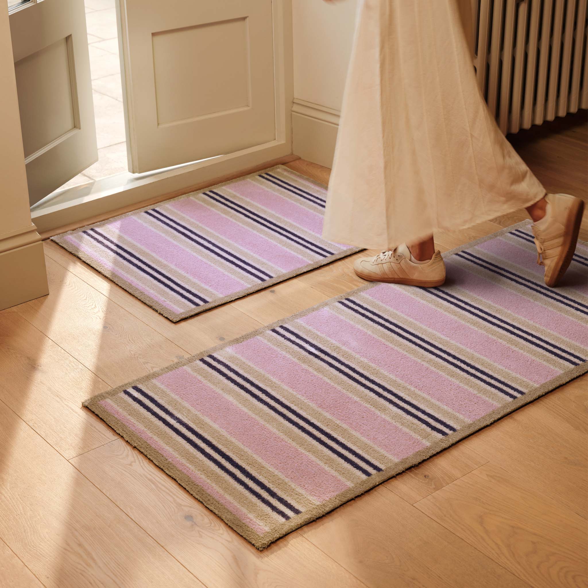 Timeless Stripe Blush Washable Doormat - Image 2