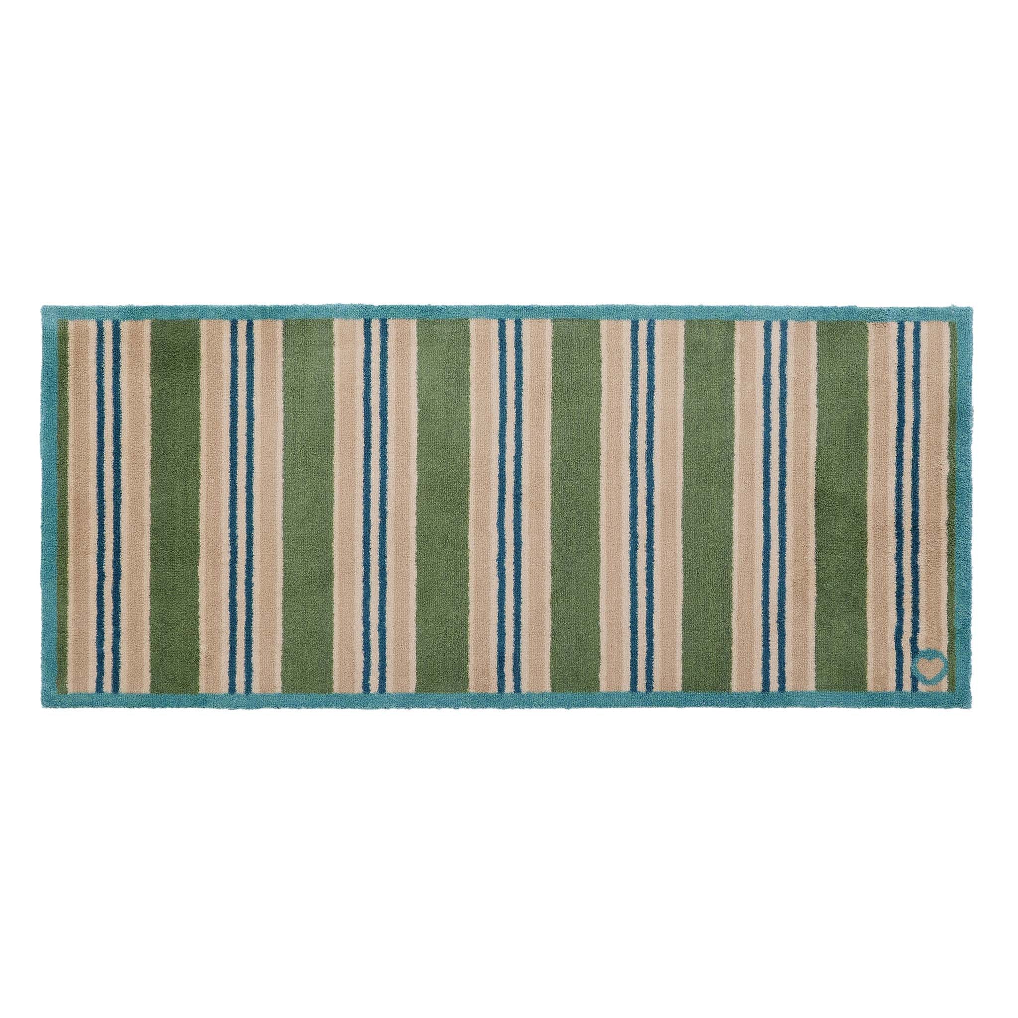 Timeless Stripe Green Washable Runner