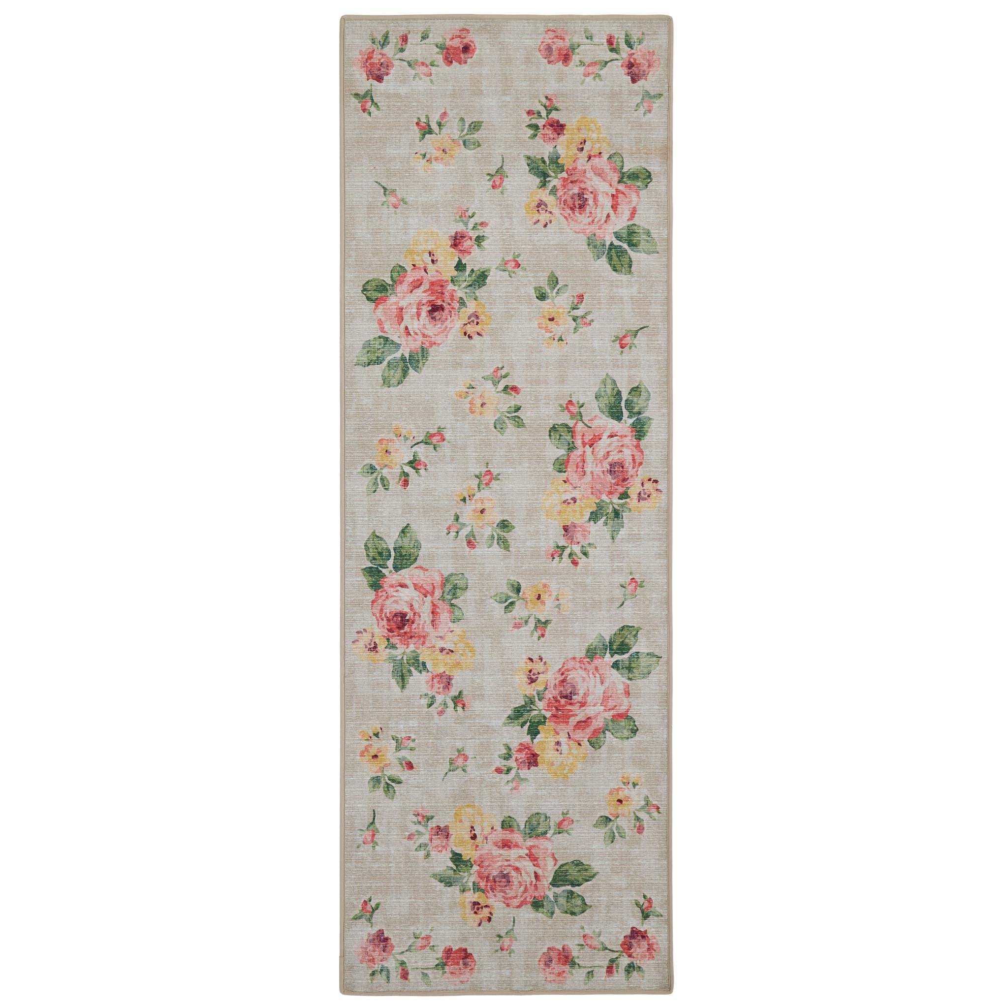 Vintage Rose Natural Eco-Washable Runner