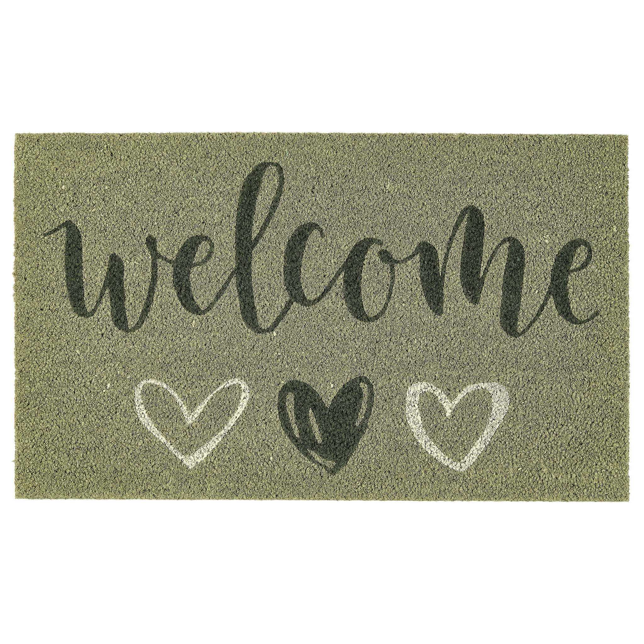 Welcome Sage Coir Doormat