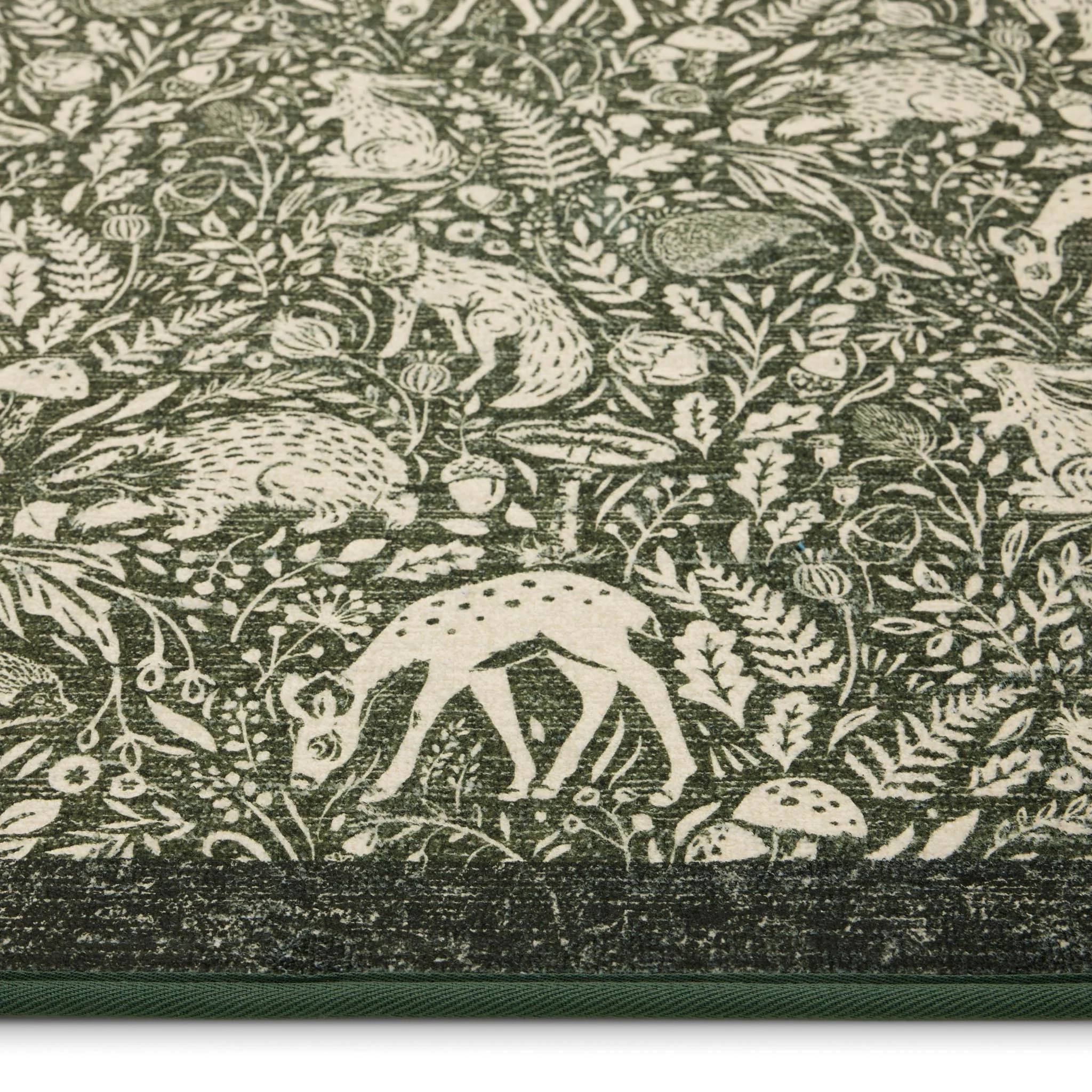 Whimsical Woodland Green Eco-Washable Rug - Image 3