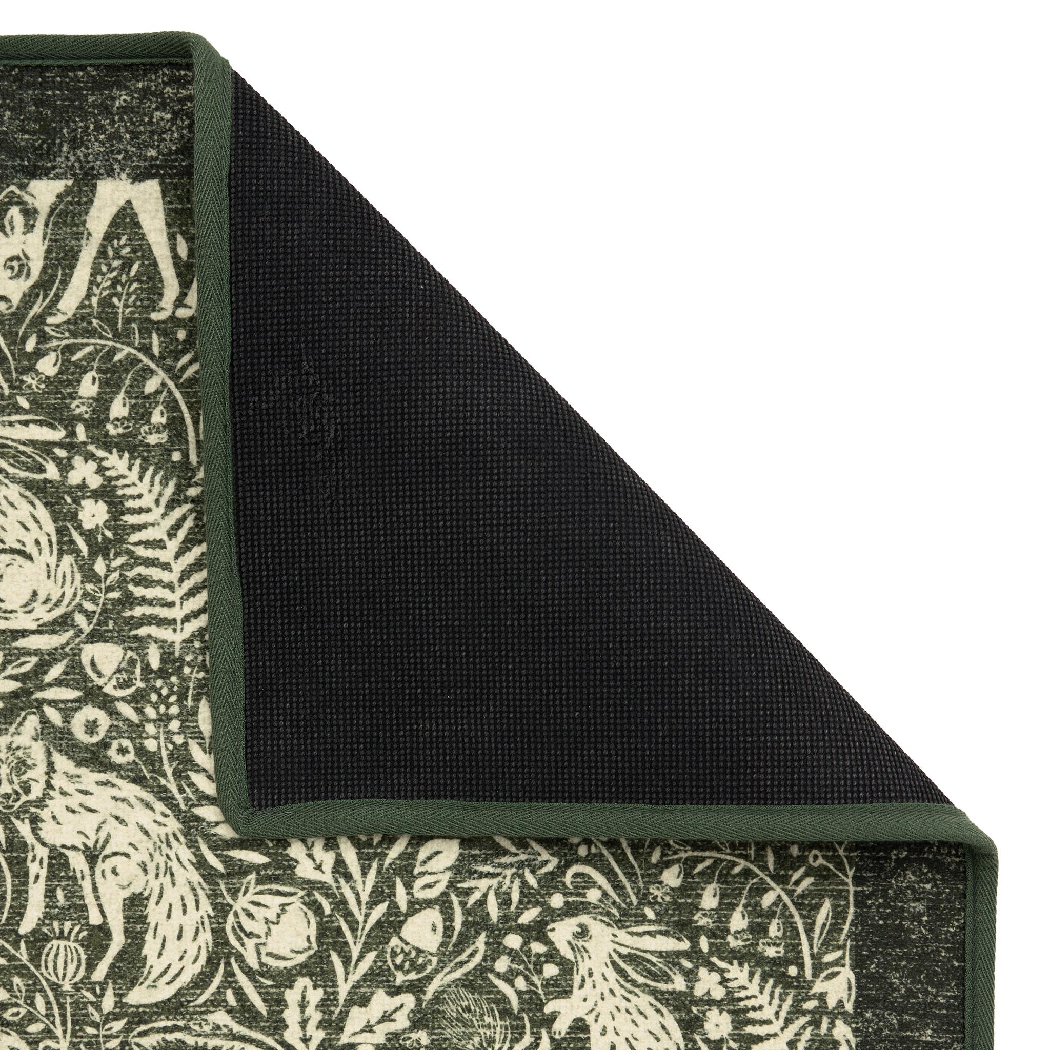 Whimsical Woodland Green Eco-Washable Rug - Image 4