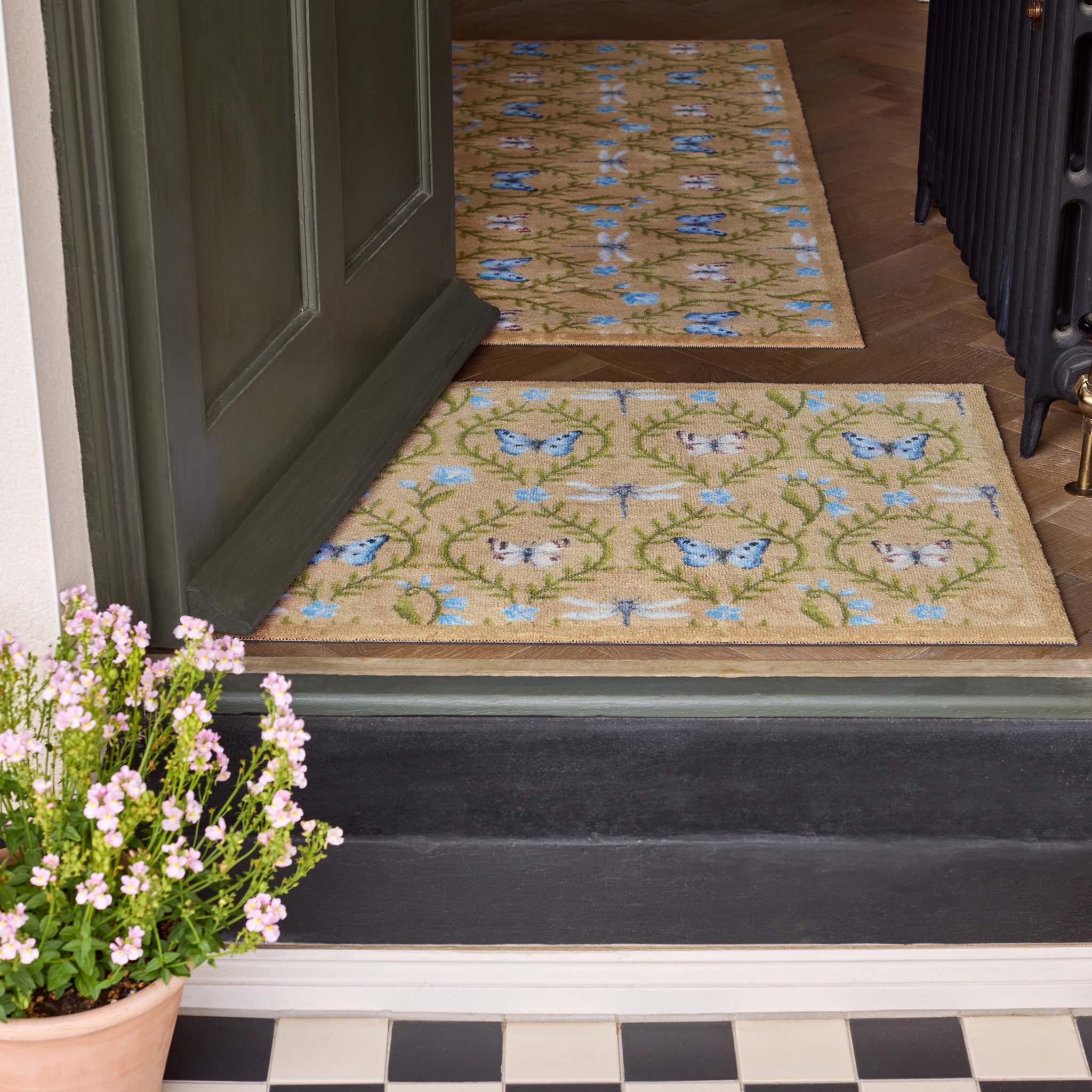 Wild Meadow Beige Green Doormat - Image 2
