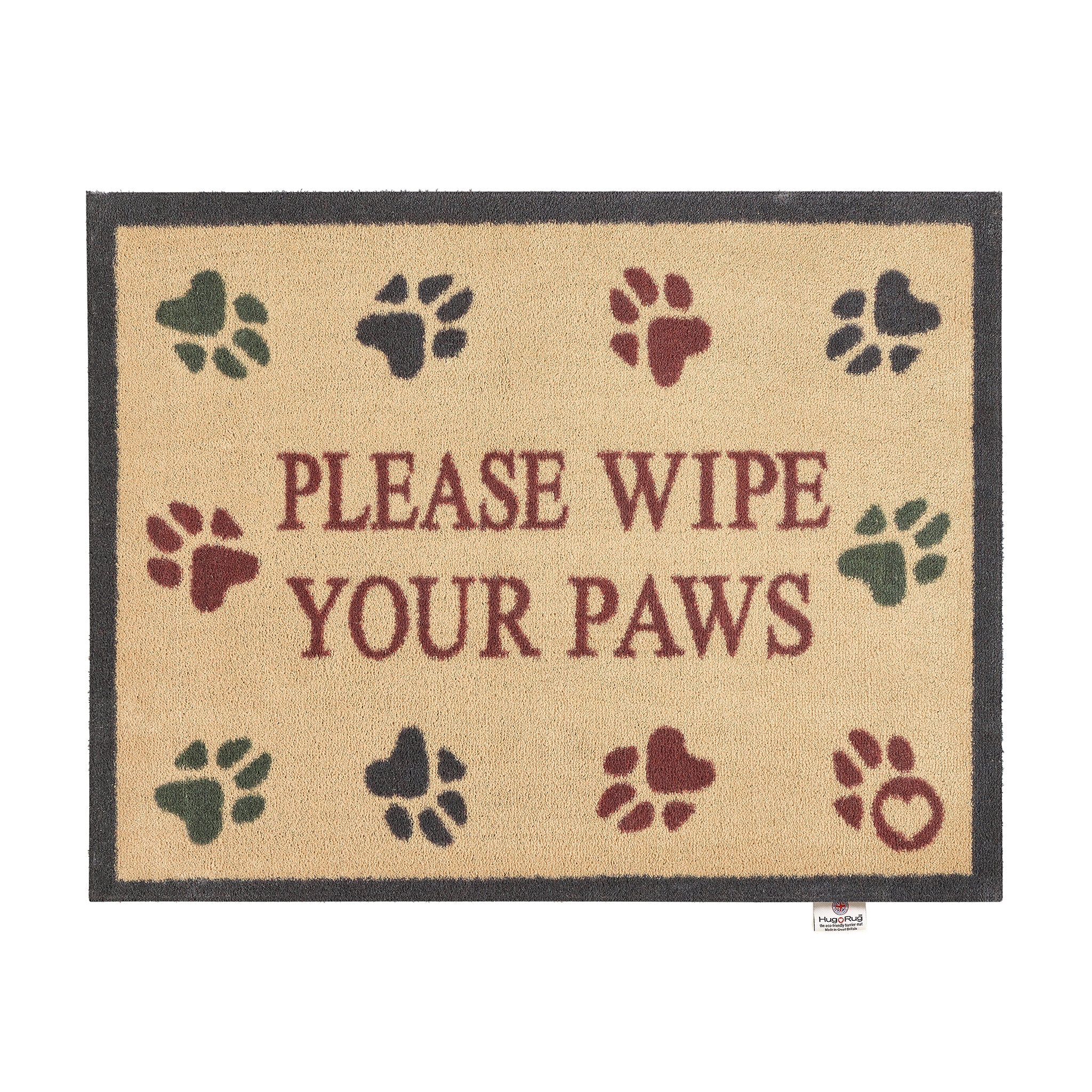 Wipe Your Paws Beige Washable Doormat