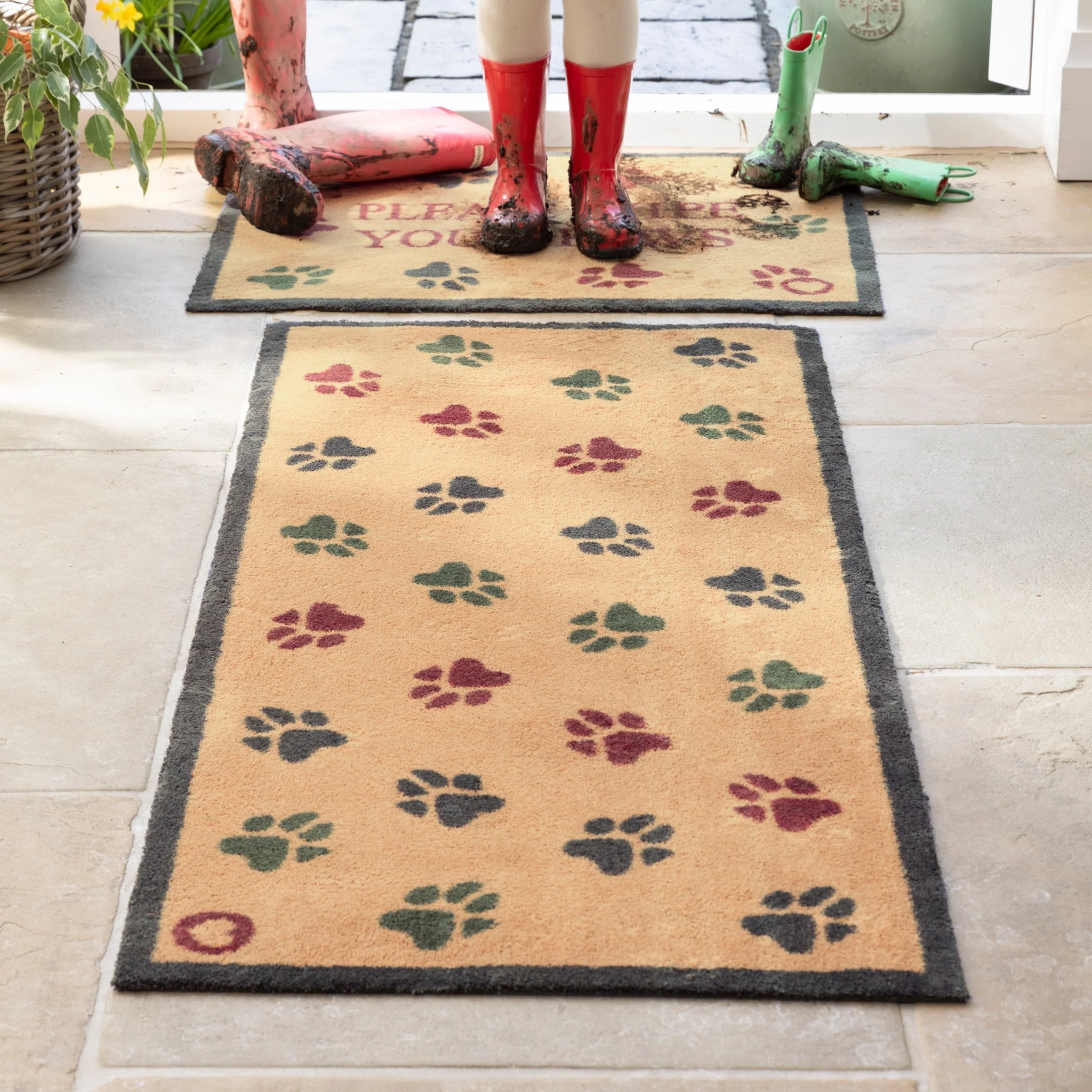 Wipe Your Paws Beige Washable Doormat - Image 2