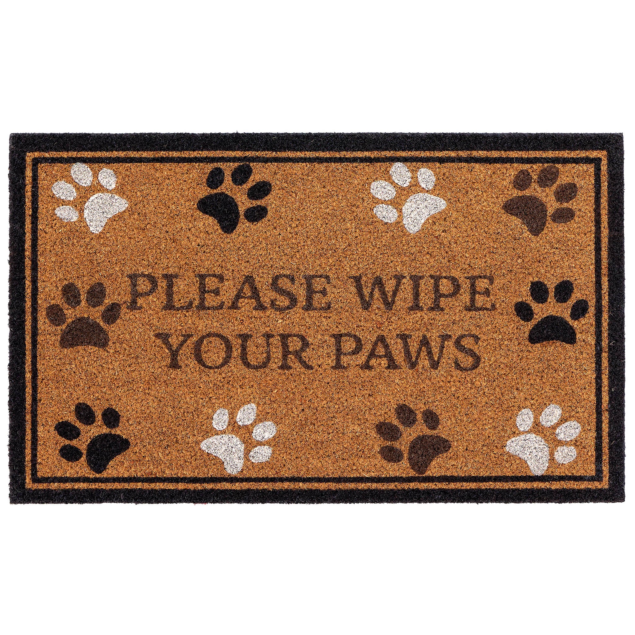Wipe Your Paws Border Coir Doormat