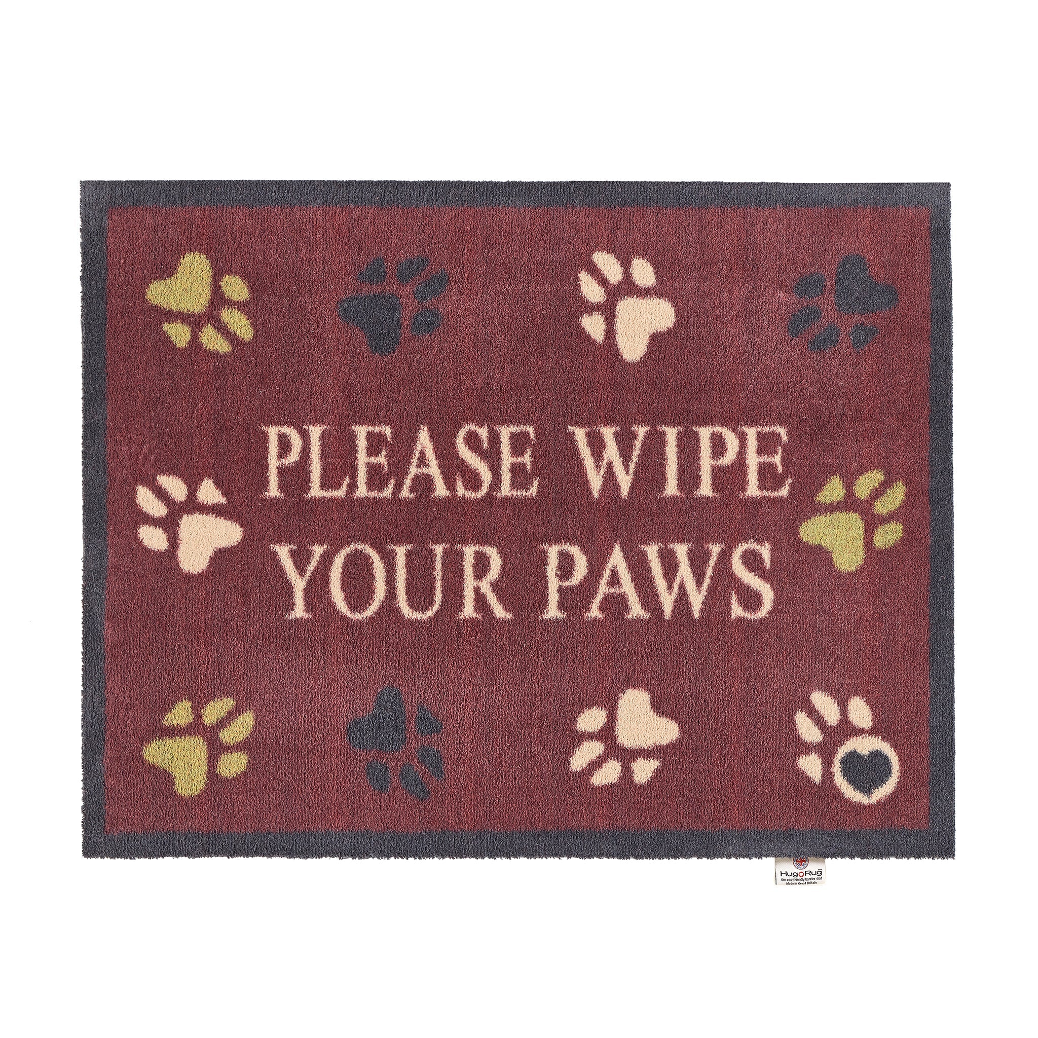 Wipe Your Paws Burgundy Doormat