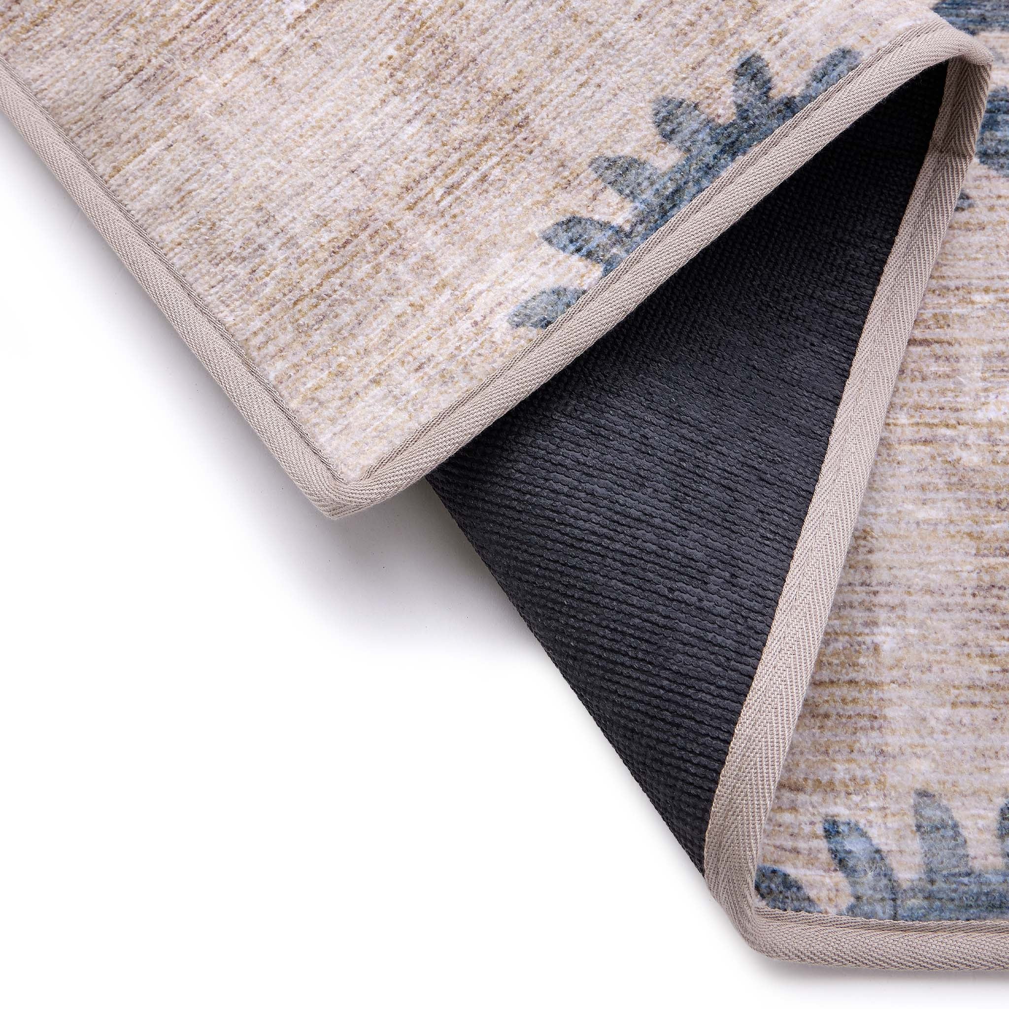 Woodblock Paisley Blue Eco-Washable Runner - Image 3