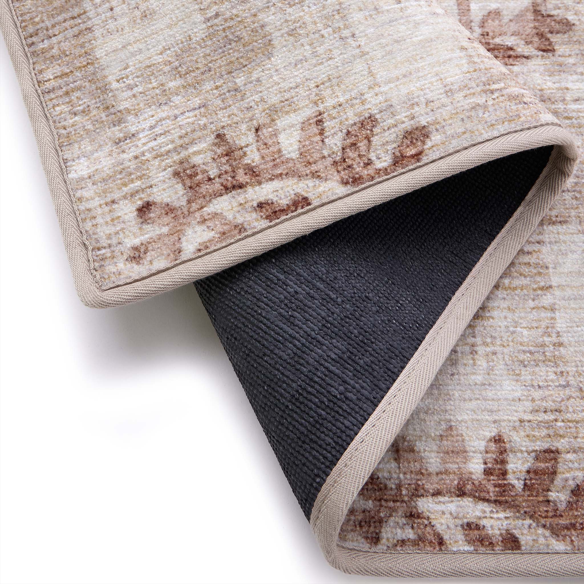 Woodblock Paisley Rust Eco-Washable Rug - Image 4
