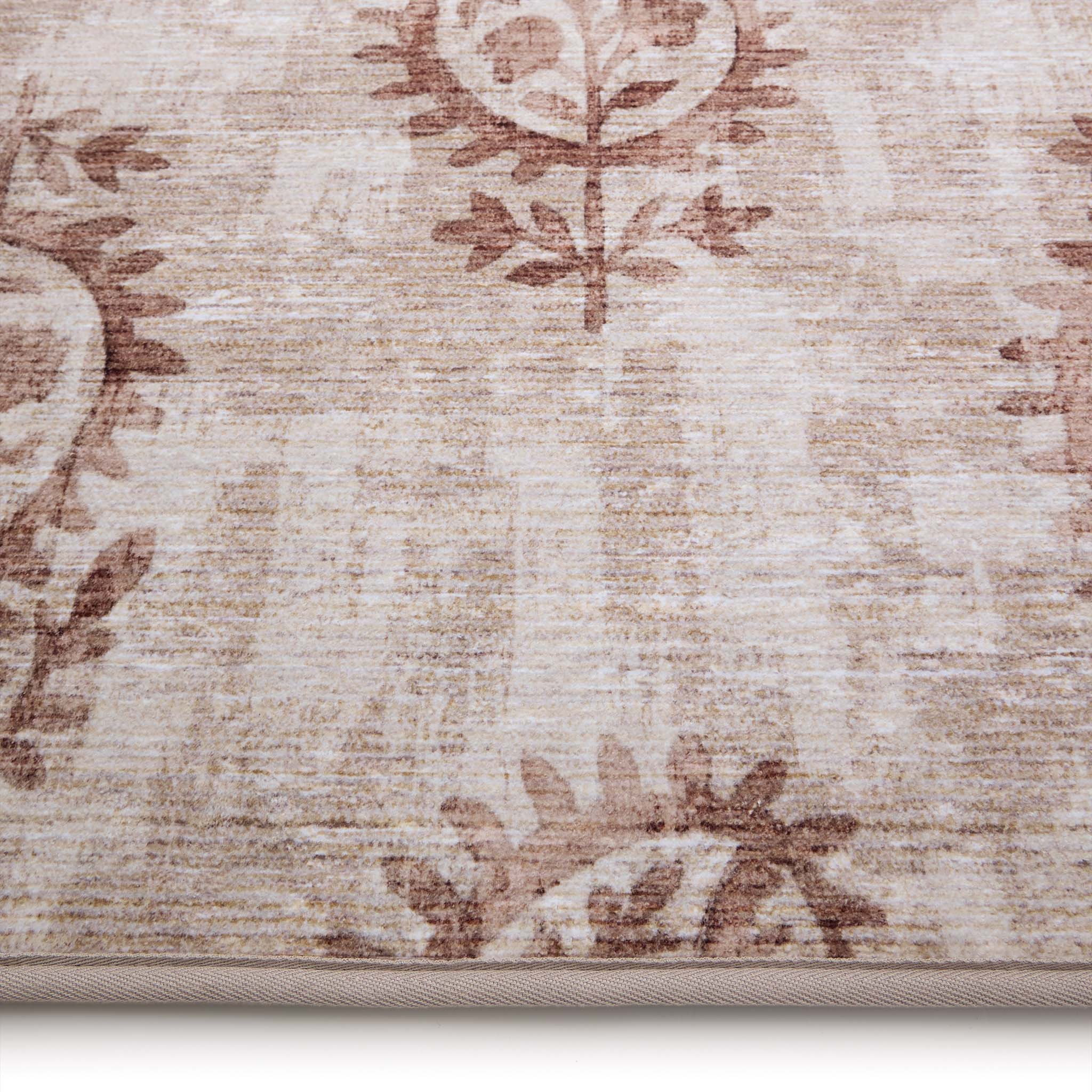 Woodblock Paisley Rust Eco-Washable Rug - Image 5